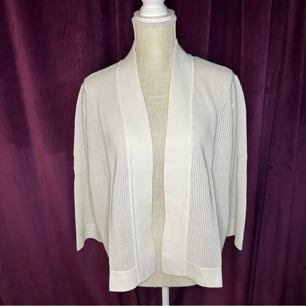 White Knit Cardigan, 2X